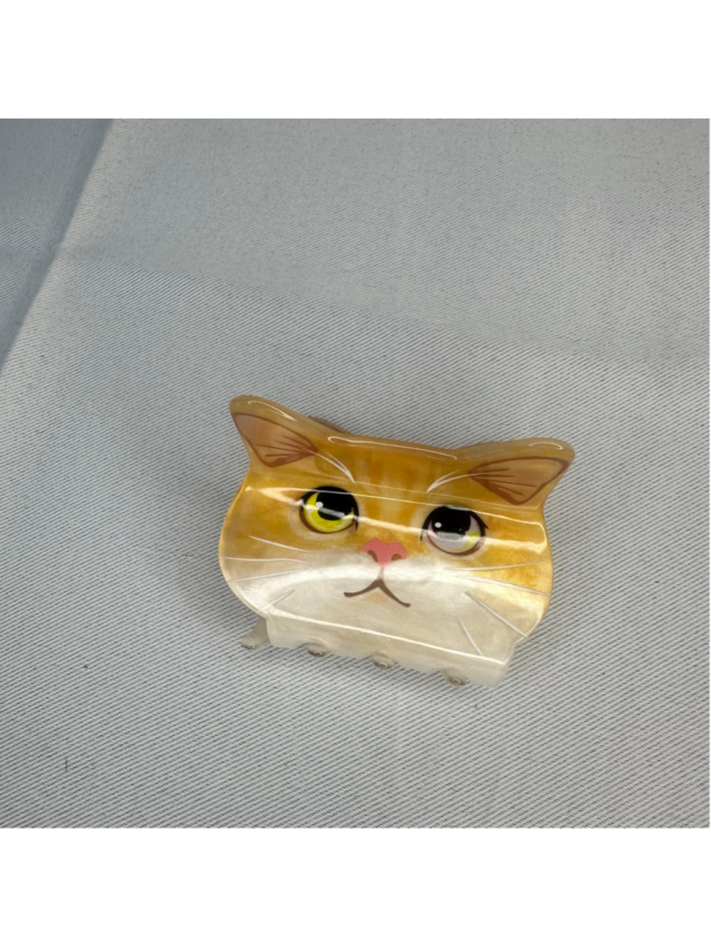 Cute Orange Tabby Cat Face Hair Claw Clip Acrylic Cellulose Acetate Kitty